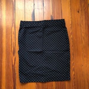 Black Cotton Pencil Skirt